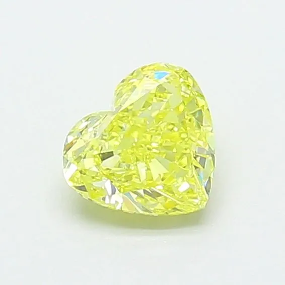 0.76ct HEART Fancy Intense Yellow VVS2 Coloured Lab diamond