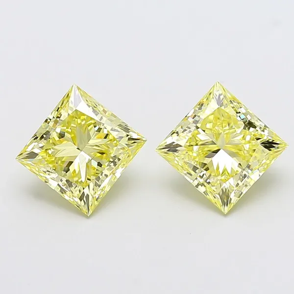 2.78ct PRINCESS Fancy Intense Yellow VS1 Coloured Lab diamond