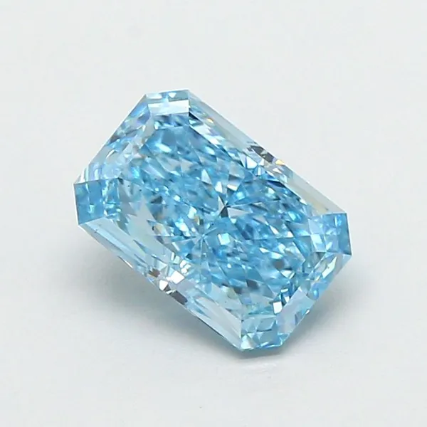 1.28ct RADIANT Fancy Vivid Blue VS2 Coloured Lab diamond