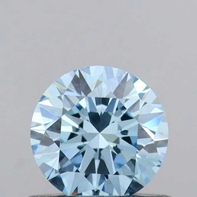 0.52ct ROUND Fancy Vivid Blue VVS1 Coloured Lab diamond