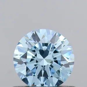 0.52ct ROUND Fancy Vivid Blue VVS1 Coloured Lab diamond