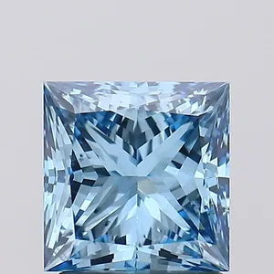 1.5ct PRINCESS Fancy Vivid Blue SI1 Coloured Lab diamond