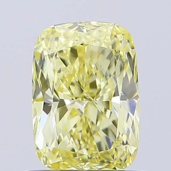 0.68ct CUSHION Fancy Light Yellow VVS2 Coloured Lab diamond