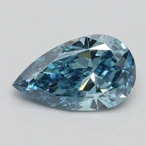 0.7ct PEAR Fancy Vivid Blue VS1 Coloured Lab diamond