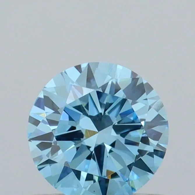 0.50ct ROUND Fancy Vivid Blue VVS2 Coloured Lab diamond