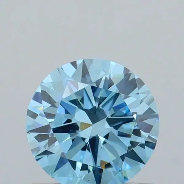 0.5ct ROUND Fancy Vivid Blue VVS2 Coloured Lab diamond