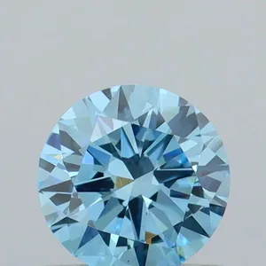 0.5ct ROUND Fancy Vivid Blue VVS2 Coloured Lab diamond