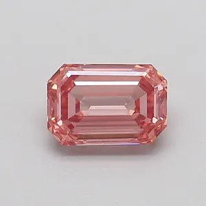 1.03ct EMERALD Fancy Intense Brownish Pink VVS2 Coloured Lab diamond