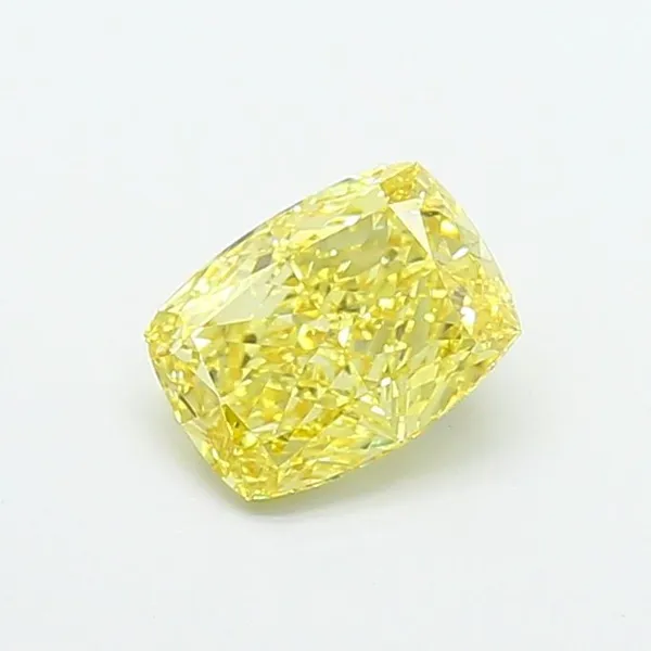1.38ct CUSHION Fancy Intense Yellow VS1 Coloured Lab diamond