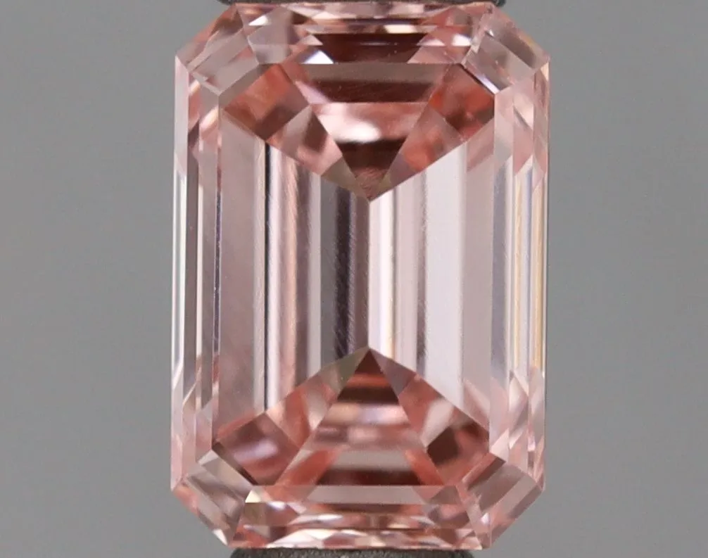 0.55ct EMERALD Fancy Intense Pink VVS2 Coloured Lab diamond