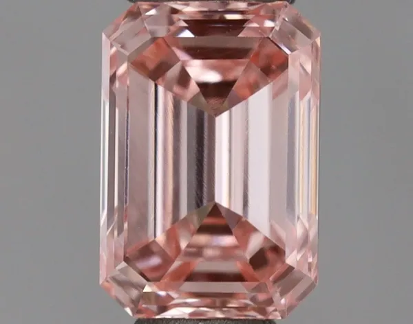 0.55ct EMERALD Fancy Intense Pink VVS2 Coloured Lab diamond