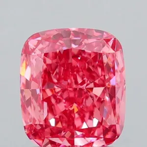 1.4ct CUSHION Fancy Vivid Pink VS1 Coloured Lab diamond