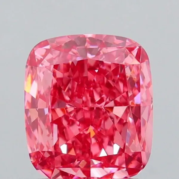 1.4ct CUSHION Fancy Vivid Pink VS1 Coloured Lab diamond