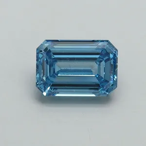 1.04ct EMERALD Fancy Vivid Blue VVS2 Coloured Lab diamond