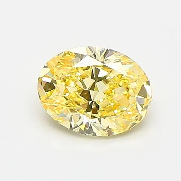 0.64ct OVAL Fancy Intense Yellow VS1 Coloured Lab diamond