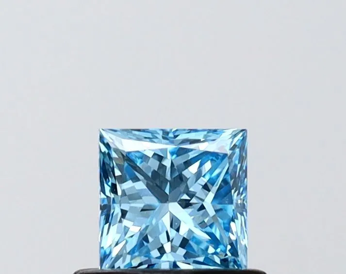 0.59ct PRINCESS Fancy Vivid Blue VS1 Coloured Lab diamond