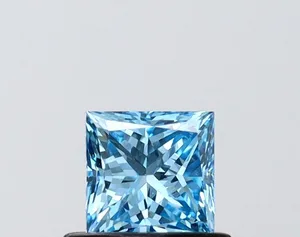 0.59ct PRINCESS Fancy Vivid Blue VS1 Coloured Lab diamond