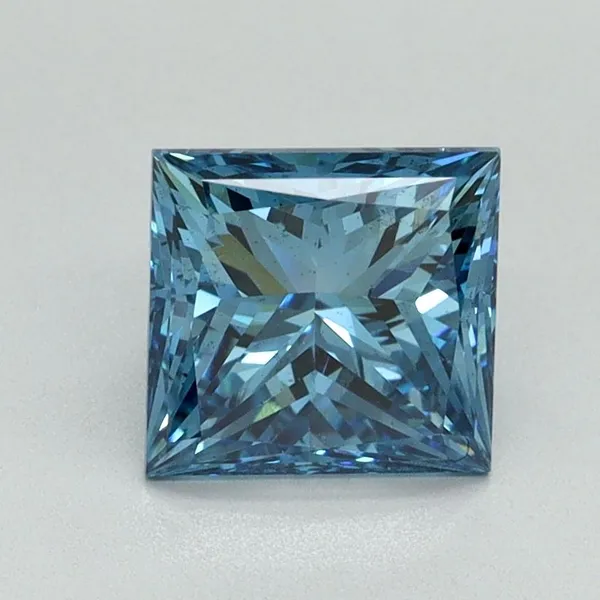 1.52ct PRINCESS Fancy Vivid Blue SI1 Coloured Lab diamond