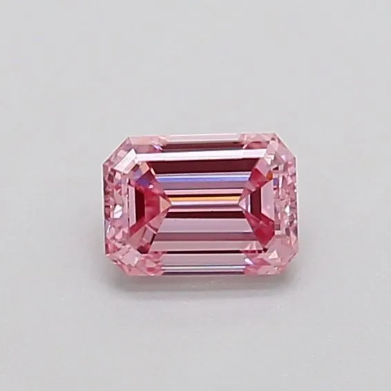 0.37ct EMERALD Fancy Intense Pink VS2 Coloured Lab diamond
