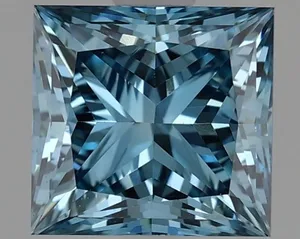 1.54ct PRINCESS Fancy Vivid Blue VS1 Coloured Lab diamond