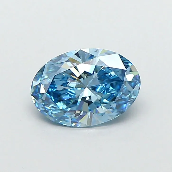 0.98ct OVAL Fancy Vivid Blue VS1 Coloured Lab diamond