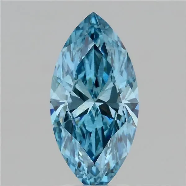 3.07ct MARQUISE Fancy Vivid Blue SI1 Coloured Lab diamond