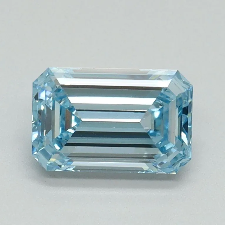 1.07ct EMERALD Fancy Intense Blue VVS2 Coloured Lab diamond