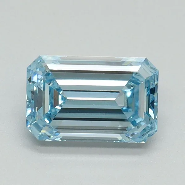 1.07ct EMERALD Fancy Intense Blue VVS2 Coloured Lab diamond