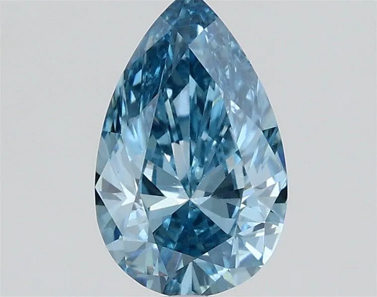 0.65ct PEAR Fancy Vivid Blue VS1 Coloured Lab diamond