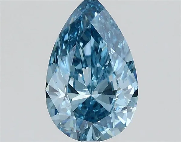 0.65ct PEAR Fancy Vivid Blue VS1 Coloured Lab diamond