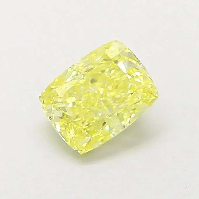 1.05ct CUSHION Fancy Intense Yellow VVS2 Coloured Lab diamond