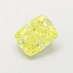 1.05ct CUSHION Fancy Intense Yellow VVS2 Coloured Lab diamond