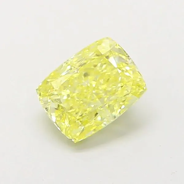1.05ct CUSHION Fancy Intense Yellow VVS2 Coloured Lab diamond