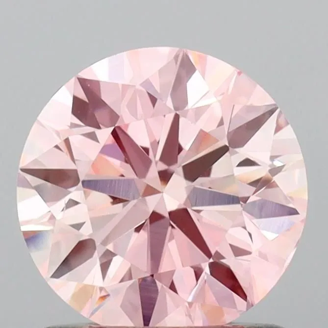 0.97ct ROUND Fancy Intense Pink VS1 Coloured Lab diamond