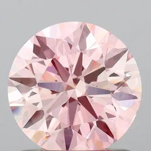 0.97ct ROUND Fancy Intense Pink VS1 Coloured Lab diamond