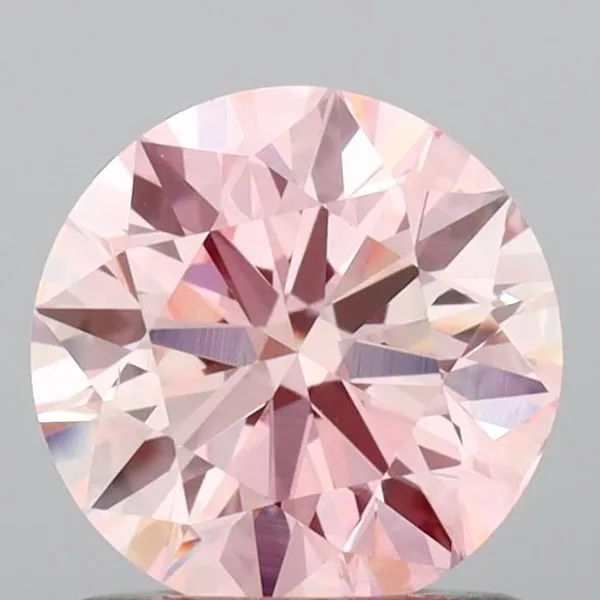 0.97ct ROUND Fancy Intense Pink VS1 Coloured Lab diamond