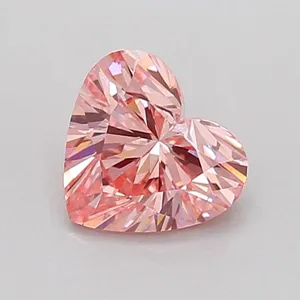 0.92ct HEART Fancy Vivid Pink SI1 Coloured Lab diamond