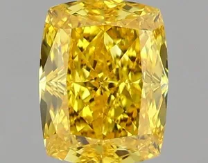 1.07ct CUSHION Fancy Vivid Yellow VVS2 Coloured Lab diamond