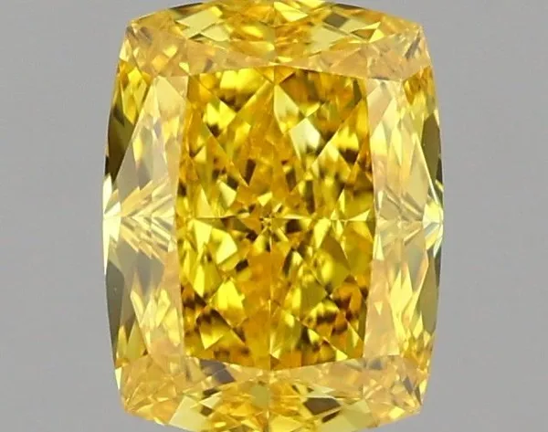 1.07ct CUSHION Fancy Vivid Yellow VVS2 Coloured Lab diamond