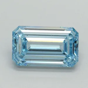 1ct EMERALD Fancy Vivid Blue VS2 Coloured Lab diamond