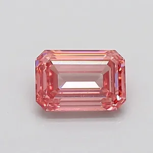 1.1ct EMERALD Fancy Intense Brownish Pink VS2 Coloured Lab diamond