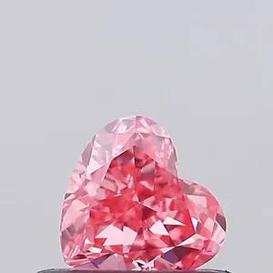 0.4ct HEART Fancy Vivid Pink VVS2 Coloured Lab diamond