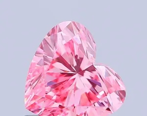 0.75ct HEART Fancy Vivid Pink VVS2 Coloured Lab diamond