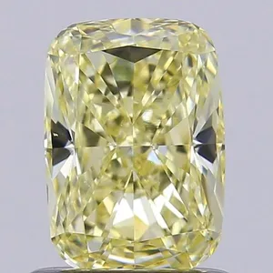 0.92ct CUSHION Fancy Light Yellow VVS2 Coloured Lab diamond