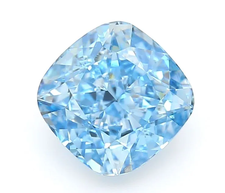 1.00ct CUSHION Fancy Vivid Blue VS1 Coloured Lab diamond