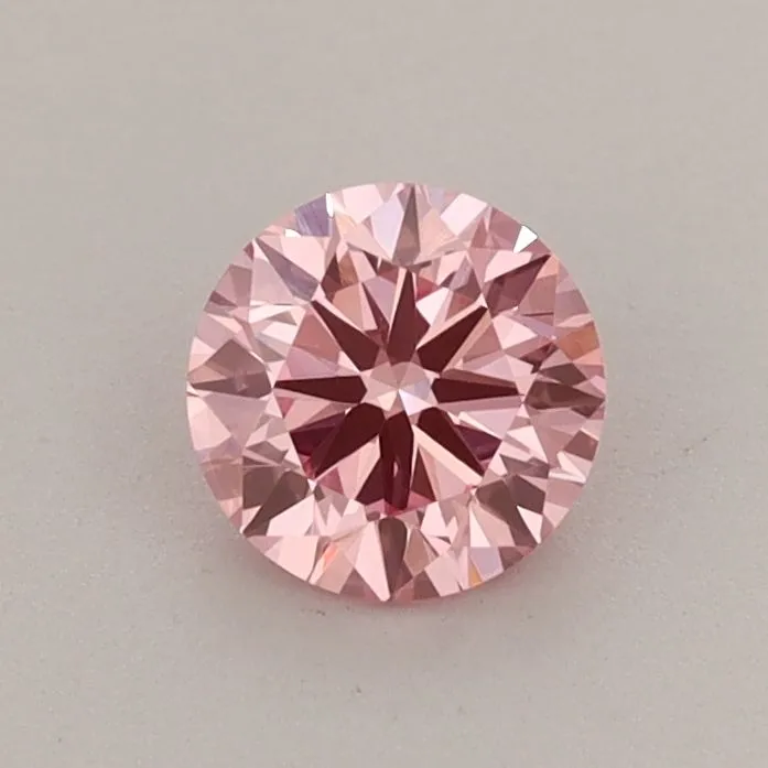 0.55ct ROUND Fancy Vivid Pink VS1 Coloured Lab diamond