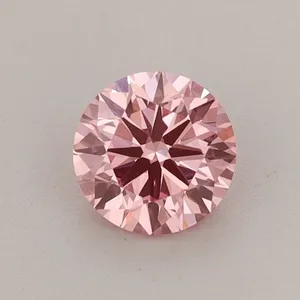 0.55ct ROUND Fancy Vivid Pink VS1 Coloured Lab diamond
