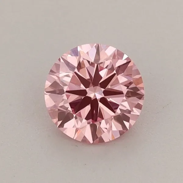 0.55ct ROUND Fancy Vivid Pink VS1 Coloured Lab diamond