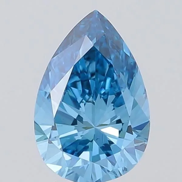 0.90ct PEAR Fancy Vivid Blue VS1 Coloured Lab diamond