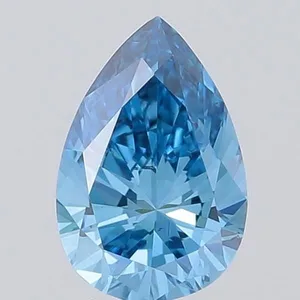 0.9ct PEAR Fancy Vivid Blue VS1 Coloured Lab diamond